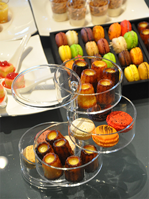 Caneles and Macarons display Inflight Menu